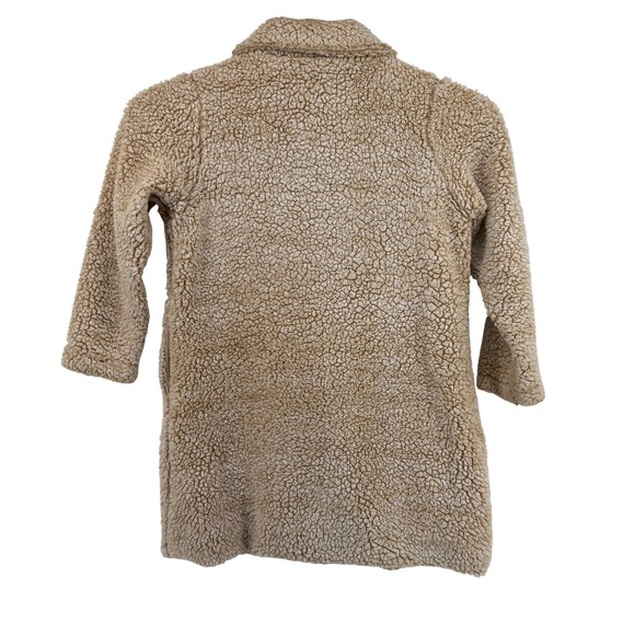 Knapp Studio Womens Medium Sherpa Fleece Teddy Coat Button Snap Front Collar Tan - Picture 6 of 9